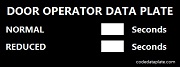 Door Operator Plate